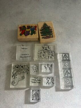 Christmas Rubber Stamps Lot